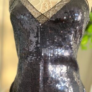 Free People Navy Sequin Cami Top – Size Small – NWT